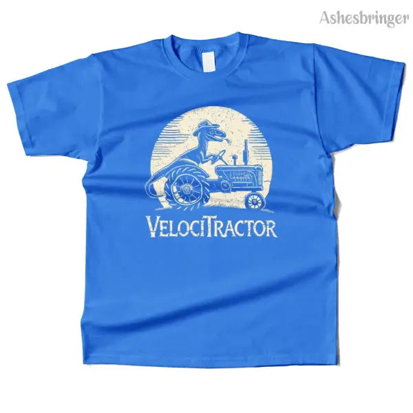 Mens Cotton VelociTractor Graphic T Shirt Street Casual Style Tee for Men and Women - Blue / L