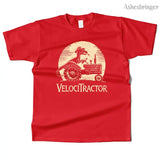 Mens Cotton VelociTractor Graphic T Shirt Street Casual Style Tee for Men and Women - Red / M