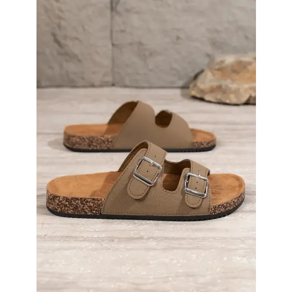 Men’s Fashionable Slippers for Home and Outdoor Waterproof Non-Slip Slip-On Fashionable Versatile Slippers - Khaki / 45