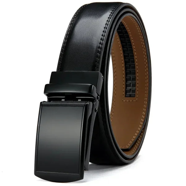 Men's Genuine Leather Belt – Luxury Metal Automatic Alloy Buckle - Himpall