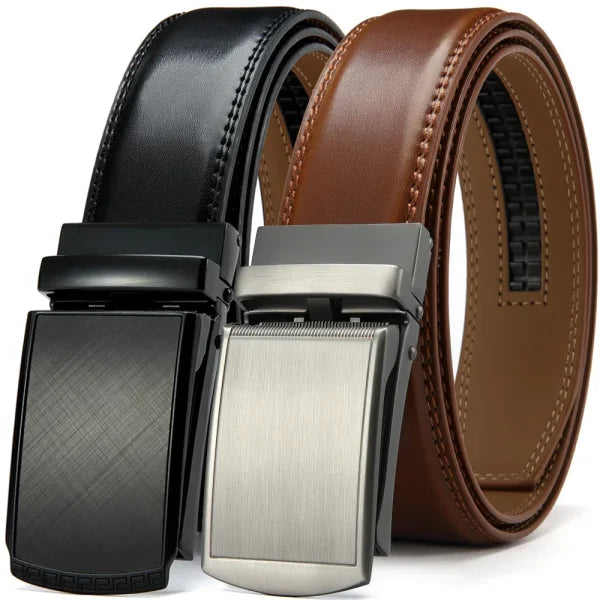 Men's Genuine Leather Belt – Luxury Metal Automatic Alloy Buckle - Himpall