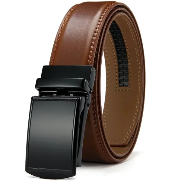 Men's Genuine Leather Belt – Luxury Metal Automatic Alloy Buckle - Himpall