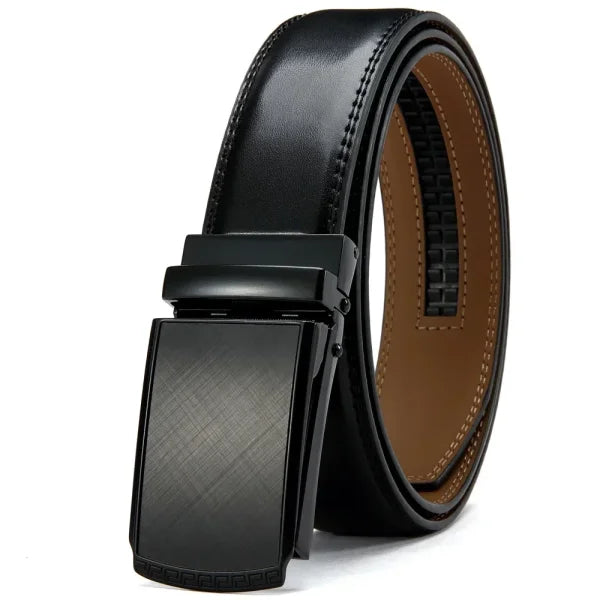 Men's Genuine Leather Belt – Luxury Metal Automatic Alloy Buckle - Himpall