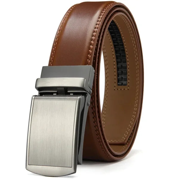 Men's Genuine Leather Belt – Luxury Metal Automatic Alloy Buckle - Himpall