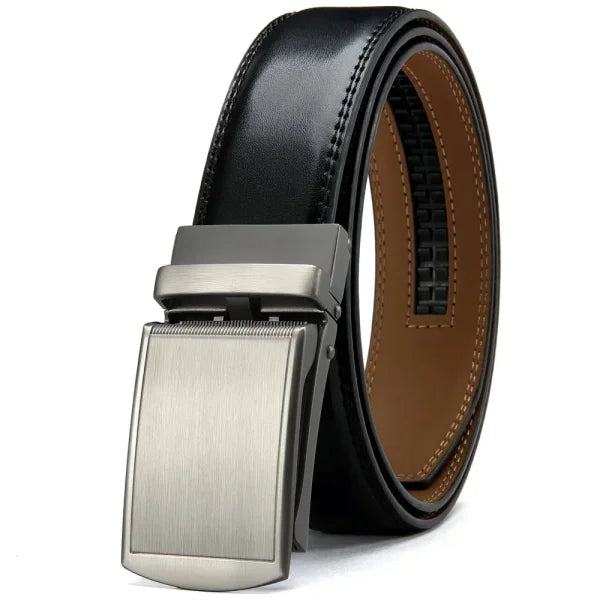 Men's Genuine Leather Belt – Luxury Metal Automatic Alloy Buckle - Himpall