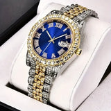 Mens Hip Hop Watch VintagInspired Retro Quartz Timepiece with Oversized Rhinestone Dial and Durable Stainless Steel