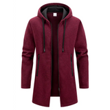 Men’s Hooded Polyester Jacket Regular Length Style Guide - Burgundy / S