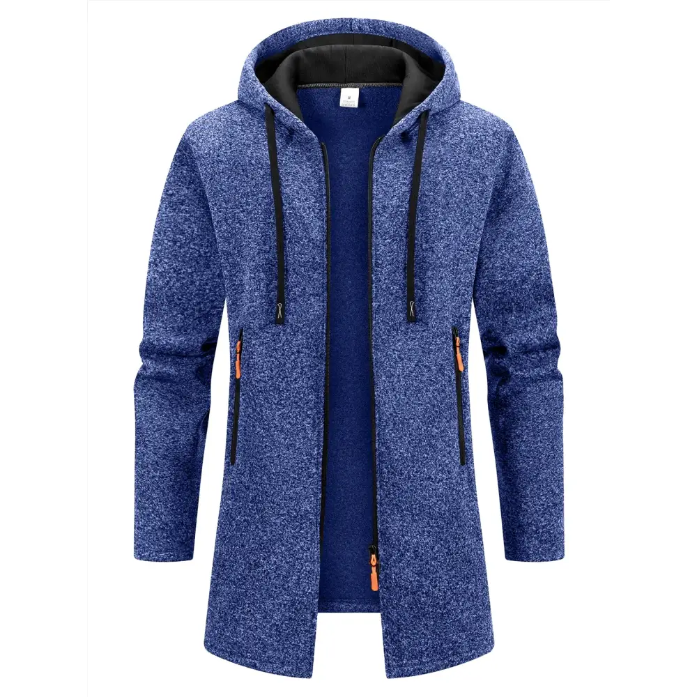 Men’s Hooded Polyester Jacket Regular Length Style Guide - Navy Blue / S