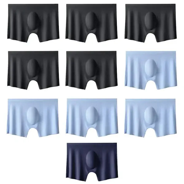 Men’s Ice Silk Boxer Briefs 10 Pcs Seamless Ultra-thin Breathable Style - Style 5 / Asia L 50-60KG / 10 pcs