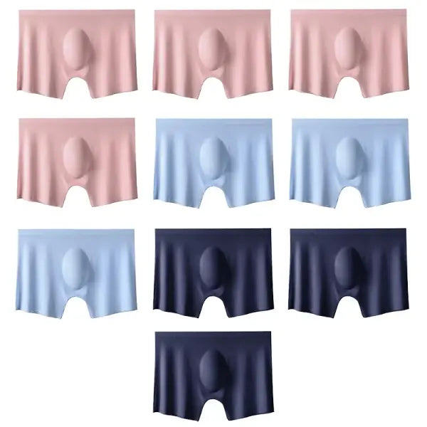 Men’s Ice Silk Boxer Briefs 10 Pcs Seamless Ultra-thin Breathable Style - Style 4 / Asia 4XL 90-105KG / 10 pcs