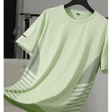 Men’s Ice Silk Running T-shirt 5XL Breathable Quick Dry Sports Top - Fruit Green / M(40 kg-50 kg)