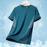 Men’s Ice Silk Running T-shirt 5XL Breathable Quick Dry Sports Top - Green / 5XL(92 kg-100 kg)