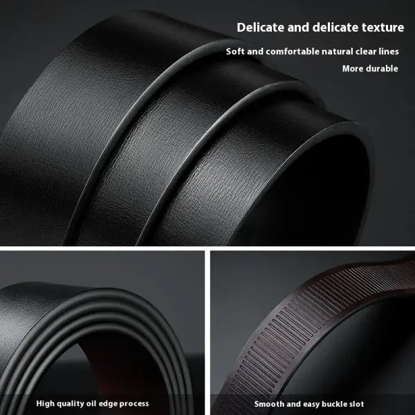 Automatic buckle cowskin men leather plus size jeans belt
