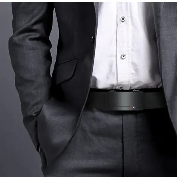 Automatic buckle cowskin men leather plus size jeans belt