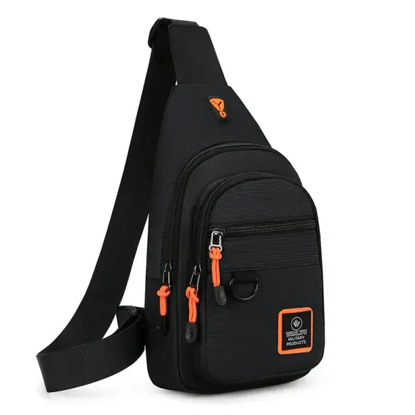 Waterproof Leisure Outdoor Hiking Bike Shoulder Bag with Silt Pocket - black