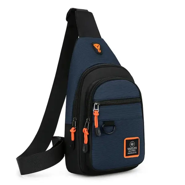 Waterproof Leisure Outdoor Hiking Bike Shoulder Bag with Silt Pocket - dark blue