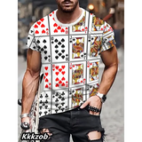 Mens Lion Print Short Sleeve Crew Neck T-Shirt Soft Breathable Casual Wear Outdoor Activities Summer Essential Clothing