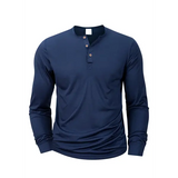 Mens Long Sleeve Henley Neck T-shirt Slim Fit Bottoming Tshirt Casual Button Shirt Comfortable Fitness Tee Cozy Top