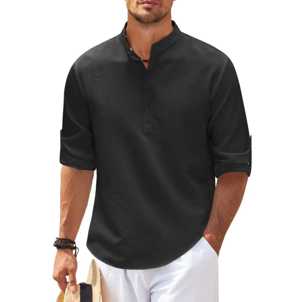 Men’s long sleeve shirt - Black / 2XL