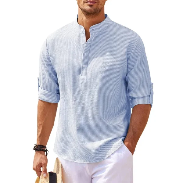 Men’s long sleeve shirt - Blue / 2XL