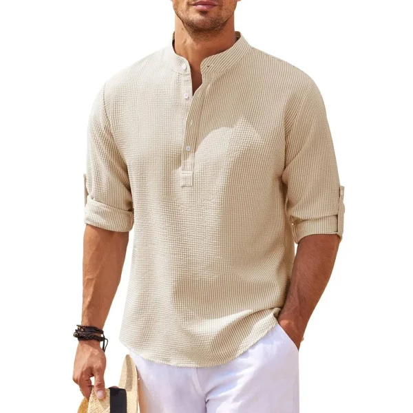 Men’s long sleeve shirt - Khaki / 2XL