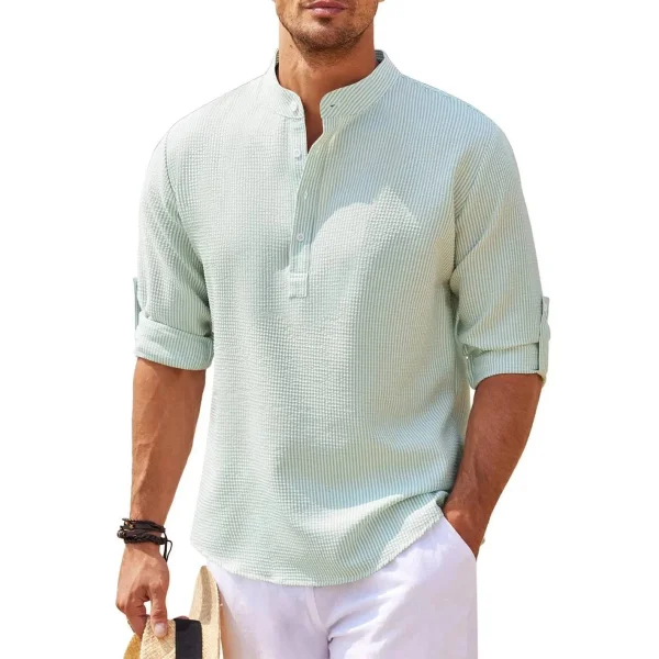 Men’s long sleeve shirt - Light Green / 2XL