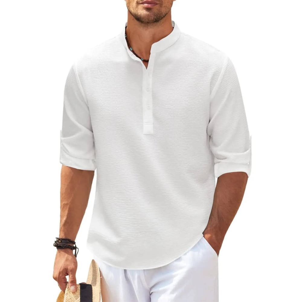 Men’s long sleeve shirt - White / 2XL