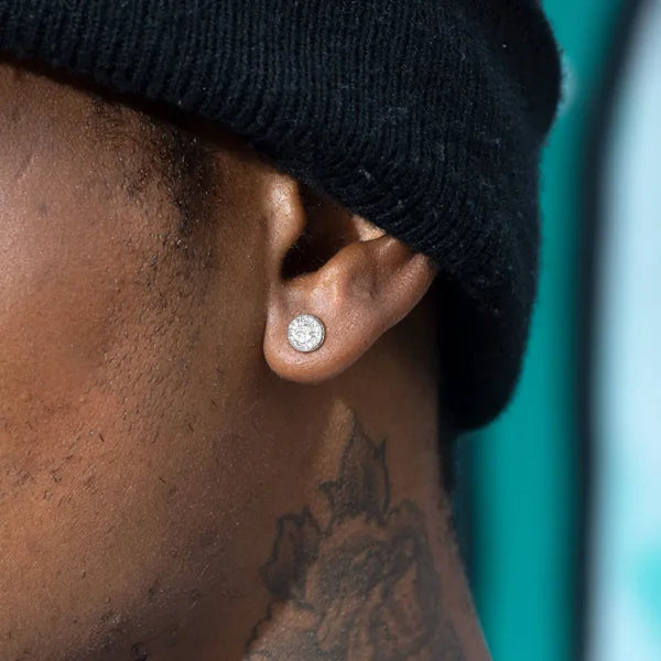 Men’s Luxury Gold CZ Stud Earrings - Gift for Valentine’s or Birthday
