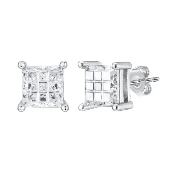 Men’s Luxury Gold CZ Stud Earrings - Gift for Valentine’s or Birthday - EBS-131S