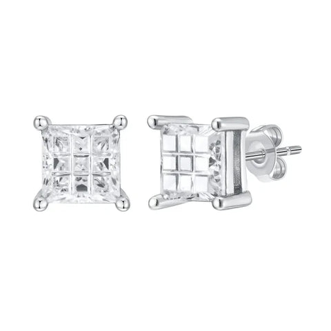 Men’s Luxury Gold CZ Stud Earrings - Gift for Valentine’s or Birthday - EBS-131S