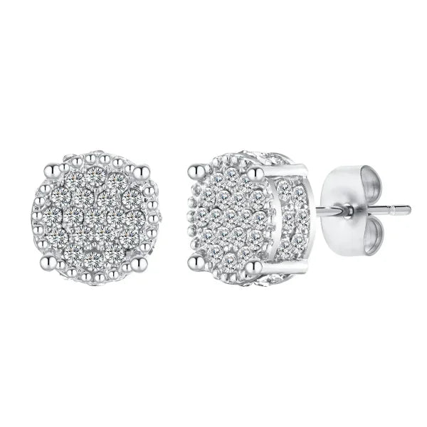 Men’s Luxury Gold CZ Stud Earrings - Gift for Valentine’s or Birthday - EBS-134S