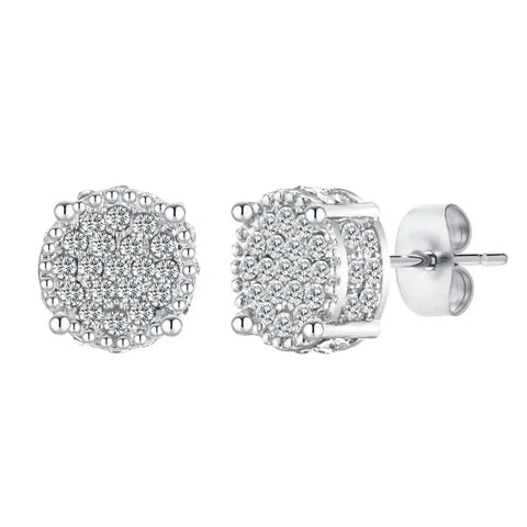 Men’s Luxury Gold CZ Stud Earrings - Gift for Valentine’s or Birthday - EBS-134S