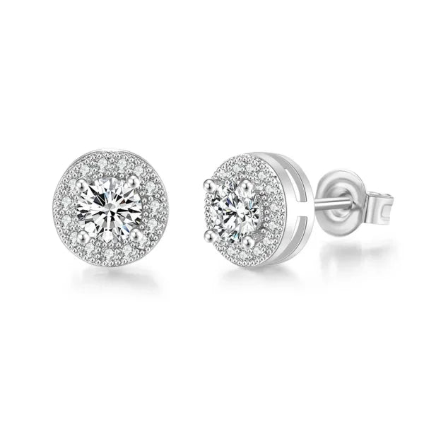 Men’s Luxury Gold CZ Stud Earrings - Gift for Valentine’s or Birthday - EBS-132S