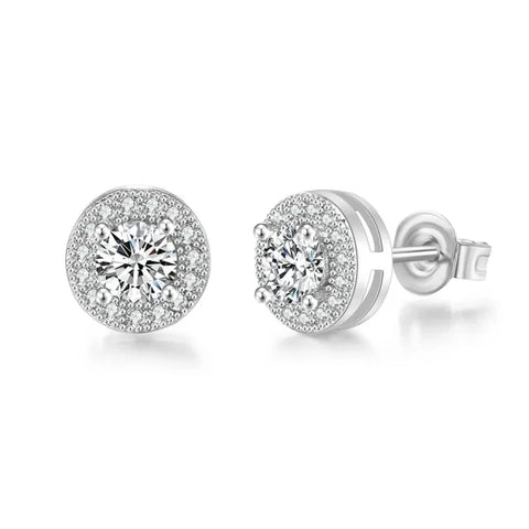 Men’s Luxury Gold CZ Stud Earrings - Gift for Valentine’s or Birthday - EBS-132S