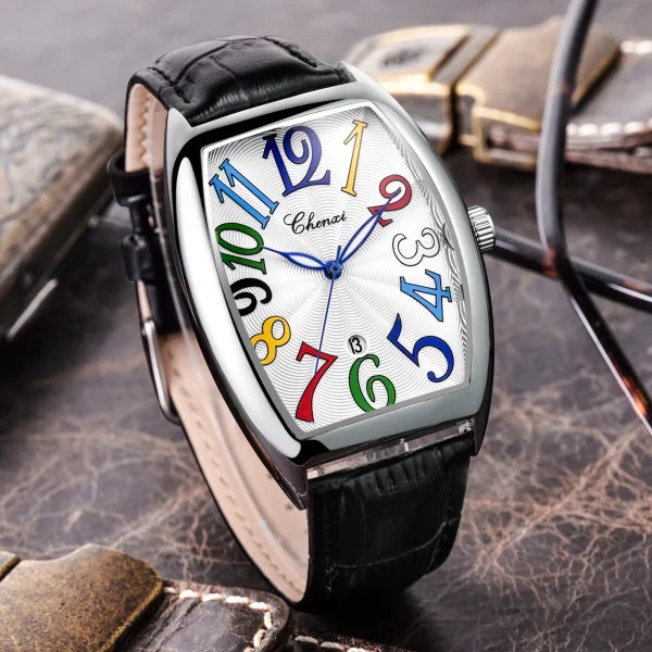 Men’s Luxury Watches – Top Brand Quartz Wristwatch with Leather Strap & Date