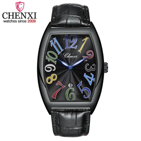 Men’s Luxury Watches – Top Brand Quartz Wristwatch with Leather Strap & Date - All Black