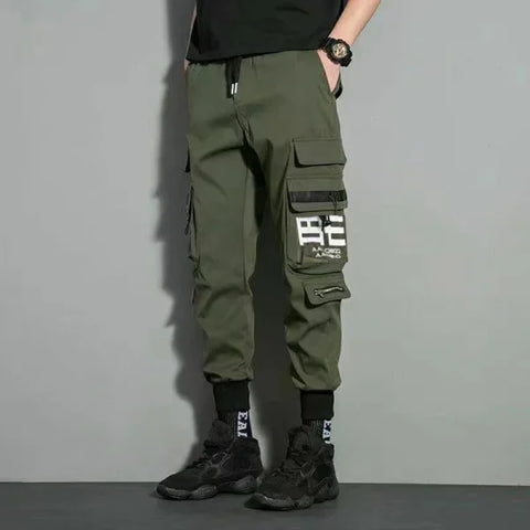 Men's Multi-Pocket Cargo Pants - Casual Outdoor Drawstring Trousers - Himpall