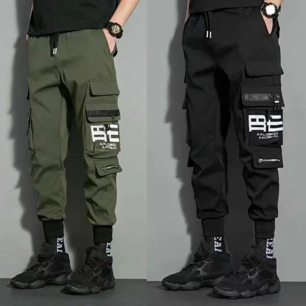 Men's Multi-Pocket Cargo Pants - Casual Outdoor Drawstring Trousers - Himpall