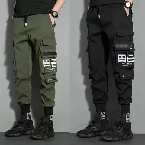 Men's Multi-Pocket Cargo Pants - Casual Outdoor Drawstring Trousers - Himpall