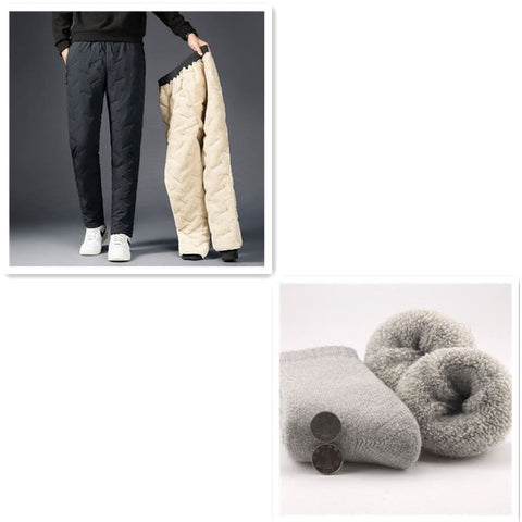 Men’s Padded Cotton Trousers With Cashmere