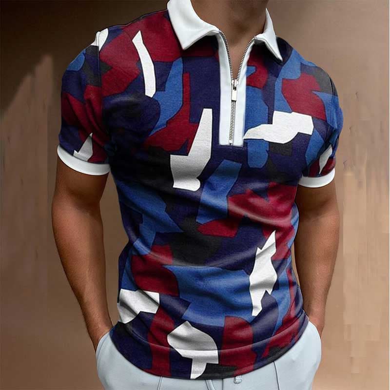 Men’s Polo Shirt Men Solid Polo Shirts Brand Men Short-Sleeved Shirt Summer Shirt Man Clothing - 1Style / 2XL