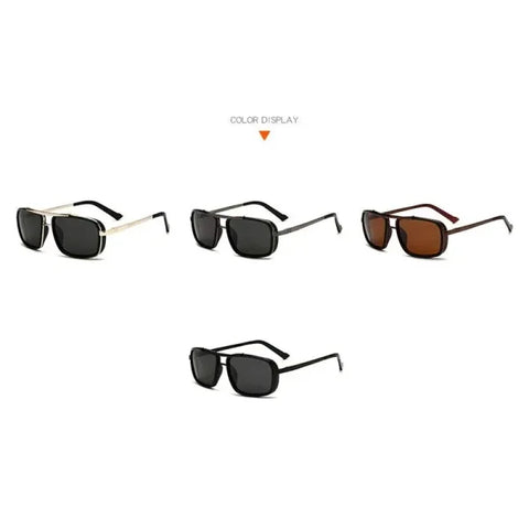 Men’s Punk Square Aviator Sunglasses - UV400 Twin-Beam Shades