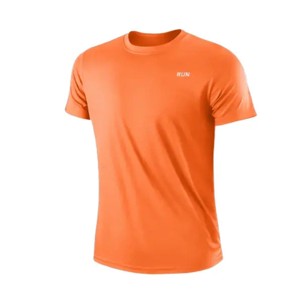 Men’s Quick Dry Short Sleeve Gym Running Moisture Wicking Round Neck T-Shirt Training Exercise Gym Sport Shirt Tops