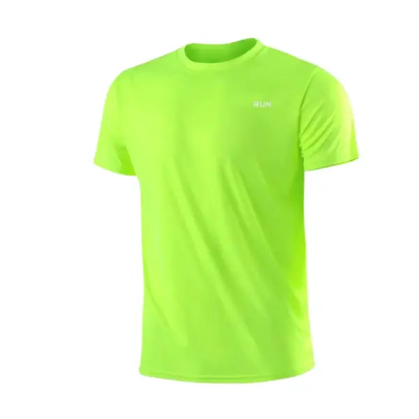 Men’s Quick Dry Short Sleeve Gym Running Moisture Wicking Round Neck T-Shirt Training Exercise Gym Sport Shirt Tops