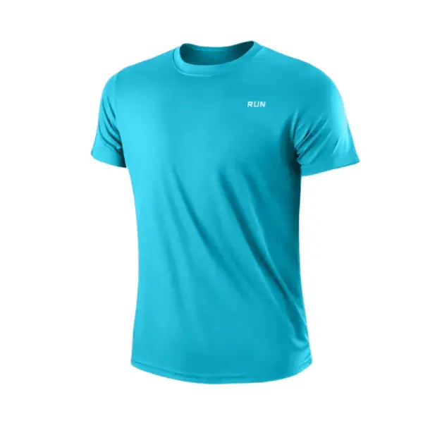 Men’s Quick Dry Short Sleeve Gym Running Moisture Wicking Round Neck T-Shirt Training Exercise Gym Sport Shirt Tops
