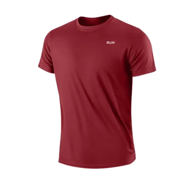 Men’s Quick Dry Short Sleeve Gym Running Moisture Wicking Round Neck T-Shirt Training Exercise Gym Sport Shirt Tops