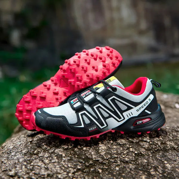 Men’s Rose Red Hiking Boots – Versatile Off-Road Trail Running Shoes - 907 Gray / 36
