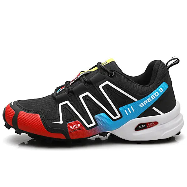 Men’s Rose Red Hiking Boots – Versatile Off-Road Trail Running Shoes - Black And White Red / 38