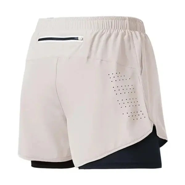 Men’s Running Shorts Quick-drying Fitness Black Double Layer Shorts Men New Sport Workout Training Bodybuilding Short