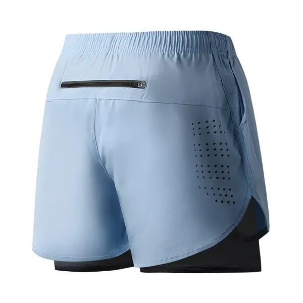 Men’s Running Shorts Quick-drying Fitness Black Double Layer Shorts Men New Sport Workout Training Bodybuilding Short